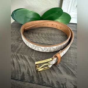 Michael kors Tan and White Womens belt